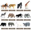 12 PCS Realistic Small Wild Animal Figures, Plastic Safari Animal Figurines Educational Science Project Model Playset with Tiger Lion Giraffe Orangutan Zebra Bear Buffalo Elephant Rhinoceros Hippo view 2