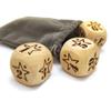Hometu Creative Design Wooden Dice Set - 30MM Engraved Pentagram Pattern Wood Rolling Game Dices Set for Playing Party Favor 3PCS view 1