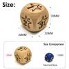 Hometu Creative Design Wooden Dice Set - 30MM Engraved Pentagram Pattern Wood Rolling Game Dices Set for Playing Party Favor 3PCS view 2