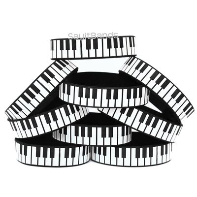 Ten (10) Piano Bracelets - Music Bands - Silicone Wristbands