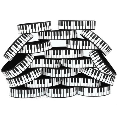 Twenty (20) Piano Bracelets - Music Bands - Silicone Wristbands