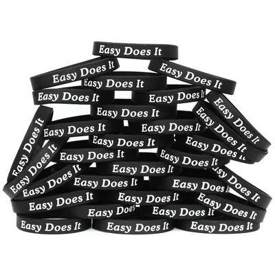 50 Easy Does It Wristbands - Inspirational Silicone (1) Bracelets