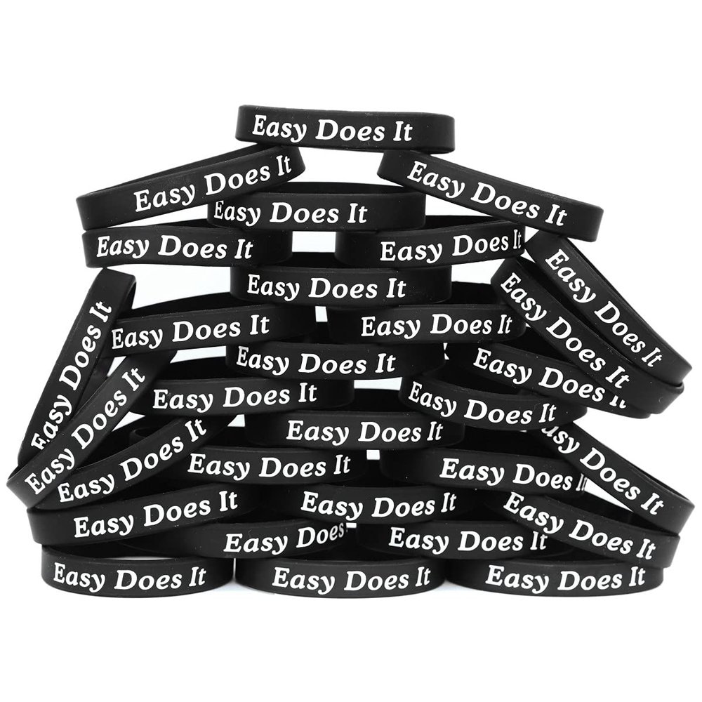 50 Easy Does It Wristbands - Inspirational Silicone (1) Bracelets