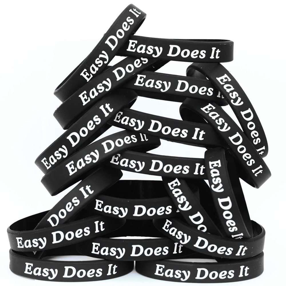 20 Easy Does It Wristbands - Inspirational Silicone (1) Bracelets