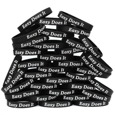 100 Easy Does It Wristbands - Inspirational Silicone (1) Bracelets