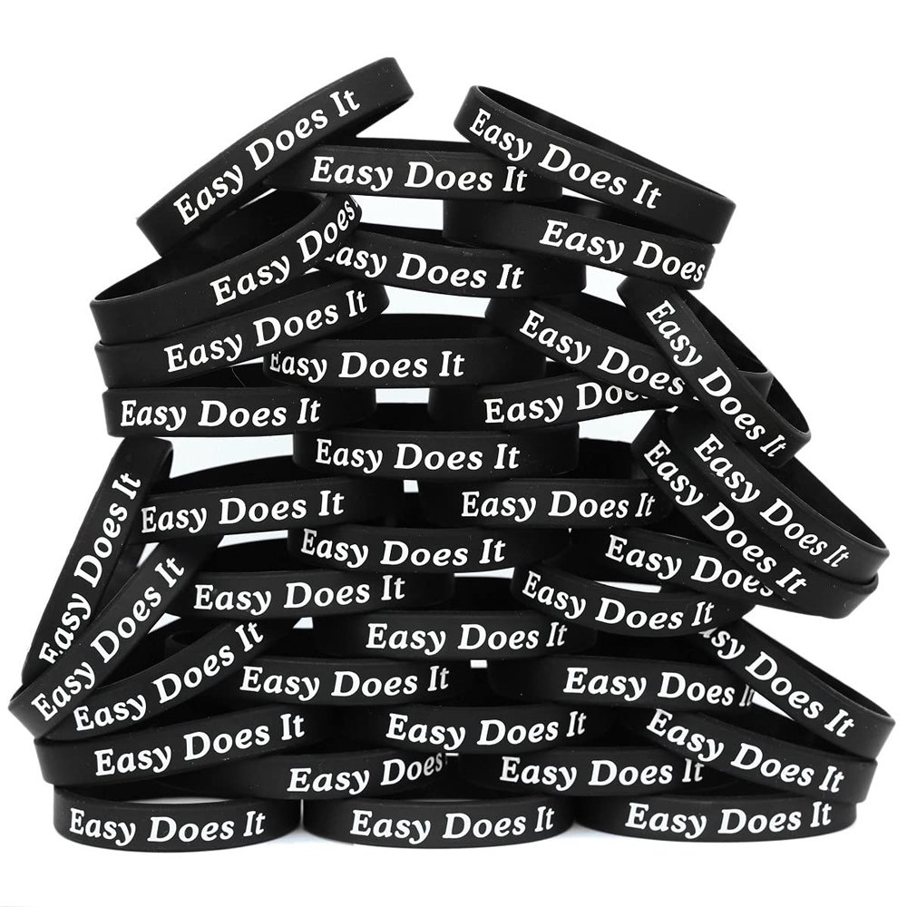 100 Easy Does It Wristbands - Inspirational Silicone (1) Bracelets