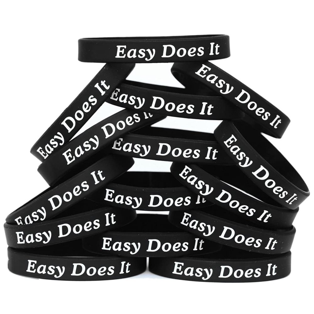 15 Easy Does It Wristbands - Inspirational Silicone (1) Bracelets