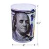 $100 Dollar Bill Piggy Bank 5 7/8" Tall Coin Saving Money Currency Benjamin Franklin Tin Can Banknote Jar (1 Pack, 8 1/2" X 6") view 2