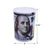 $100 Dollar Bill Piggy Bank 5 7/8" Tall Coin Saving Money Currency Benjamin Franklin Tin Can Banknote Jar (1 Pack, 5 7/8" X 4") view 2
