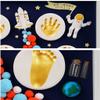 006 Baby Hand or Footprint Ornament and Picture Frame,Personalized Non-Toxic DIY Infants Clay Souvenir Ornament Kit for Boys and Girls, Astronaut Interstellar Baby Photo Frame view 3