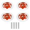 4Pack ShareGoo Metal 12mm Hex Hub Wheel Rim Tires Brake Disc Compatible with Traxxas Tamiya HSP HPI Redcat Racing 1/10 RC On-Road Car (Red) view 1