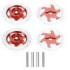 4Pack ShareGoo Metal 12mm Hex Hub Wheel Rim Tires Brake Disc Compatible with Traxxas Tamiya HSP HPI Redcat Racing 1/10 RC On-Road Car (Red) view 3