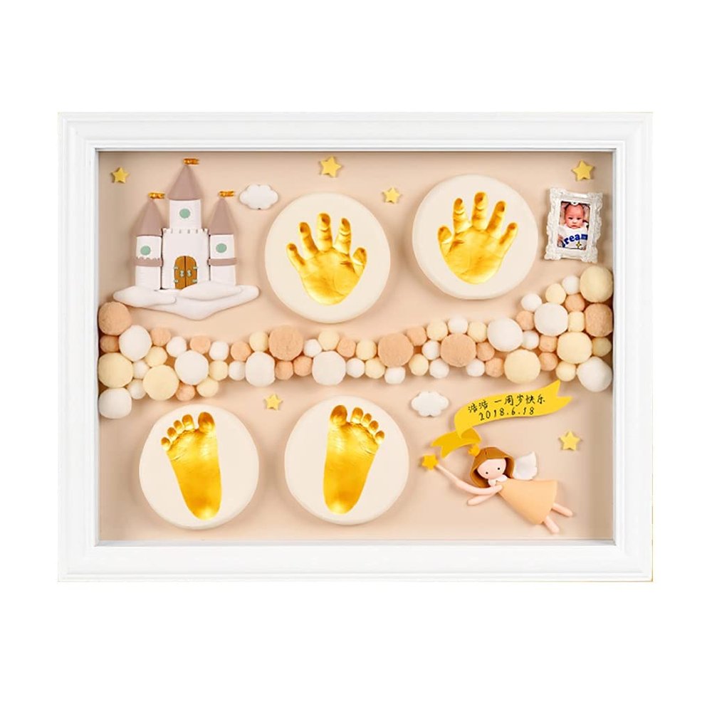 006 Baby Handprint Footprint Ornament Keepsake Kit, Baby Nursery Memory Art Kit, Xmas Gifts, Precious Moment for Newborn,Baby Boy/Girl, Personalized Baby Prints