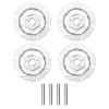 4Pack ShareGoo Metal 12mm Hex Hub Wheel Rim Tires Brake Disc Compatible with Traxxas Tamiya HSP HPI Redcat Racing 1/10 RC On-Road Car (Silver) view 1