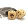 Hometu Creative Wooden Game Dice Set - Skull Head Punk Style Wood Playing Dices Rolling Decider for Indoor Outdoor Party Favor 2PCS view 1