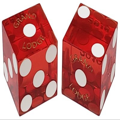 Authentic Nevada Craps Dice - Wide Selection Casino Table-Played Dice Pairs from Lake Tahoe, Reno & Other Nevada Destinations (Non-Matching, Lake Tahoe Hyatt Regency Grand Lodge - Red Polished)