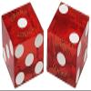 Authentic Nevada Craps Dice - Wide Selection Casino Table-Played Dice Pairs from Lake Tahoe, Reno & Other Nevada Destinations (Non-Matching, Lake Tahoe Hyatt Regency Grand Lodge - Red Polished) view 1