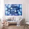 5665 Happy 25th Birthday Backdrop Banner Decor Blue  Dot Glitter Sparkle 25 Years Old Birthday party Theme Decorations for Men Women Supplies view 3
