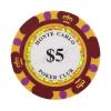 Clay Poker Chips 14 Gram Monte Carlo-Pack of 50 Chips ($5 Red) view 1