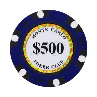 Clay Poker Chips 14 Gram Monte Carlo-Pack of 50 Chips ($500 Purple)