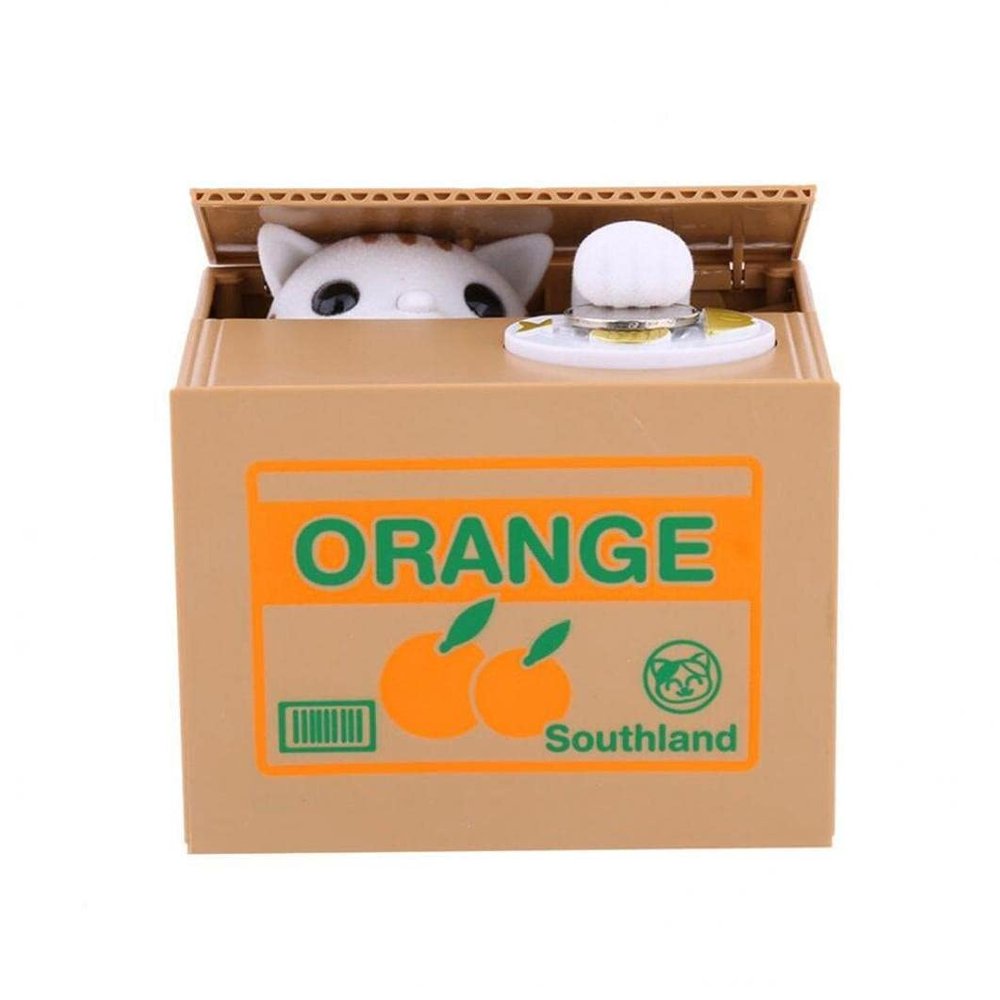 1pc Money Box Bank Cat Steal Money Coin Bank Saving Bank Gift for Kids Children Good Habits Random Color