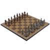 Metal Chess Set for Adults Spanish Royal Guards Antique Copper Figures,Handmade Pieces and Different Design Wooden Chess Board (Rustic) view 2