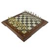 Ancient Egypt Pharaoh Figures Metal Chess Set for Adults,Handmade Pieces and Vintage Design Natural Solid Wooden Chess Board with Original Pearl Around Board King 3.5 inc (Gold-Silver) view 1