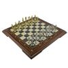 Ancient Egypt Pharaoh Figures Metal Chess Set for Adults,Handmade Pieces and Vintage Design Natural Solid Wooden Chess Board with Original Pearl Around Board King 3.5 inc (Gold-Silver) view 2