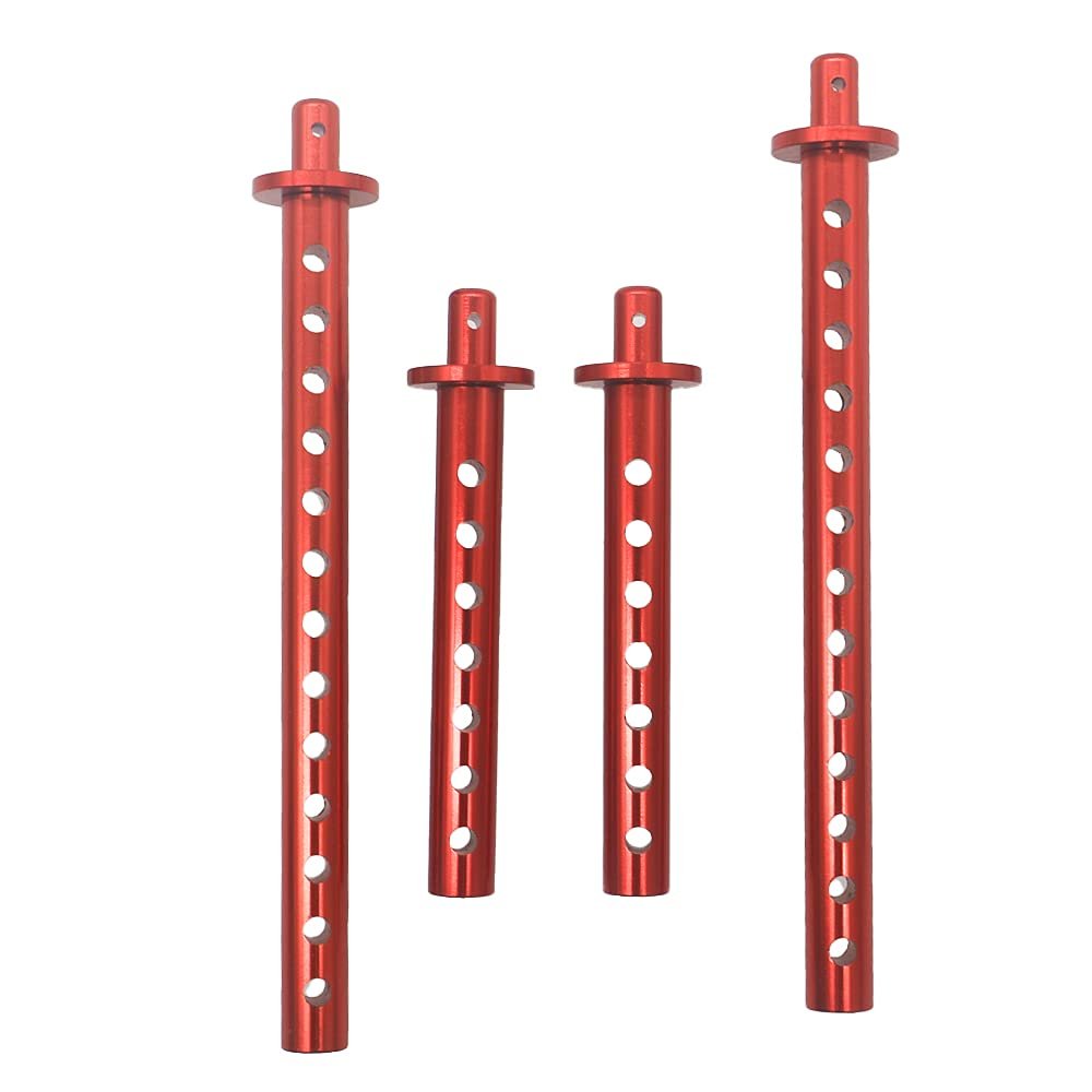 4pcs Alloy Front and Rear Body Post RER11338 for RC 1/10 Redcat Gen8 Crawler (Red)