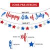 CAVLA Glittery Happy 4th of July Banner and Glitter Stars Banner Red White Blue Patriotic Fourth of July Garland Banner with Fireworks Signs Independence Day Memorial Day Party Decorations Supplies view 2