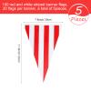 5 Sets 160 ft 100 Pieces Carnival Circus Bunting Banner Red and White Striped Pennant Banner Triangle Bunting Flag for Carnival Circus Birthday Party Decorations Supplies (5 Pieces) view 2