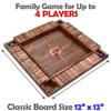 Sterling Games 12 Inches Shut The Box Game for 4 Players, Family Dice Game with 12 Numbers Box, Nautical Themed Large Wooden Game Board view 4