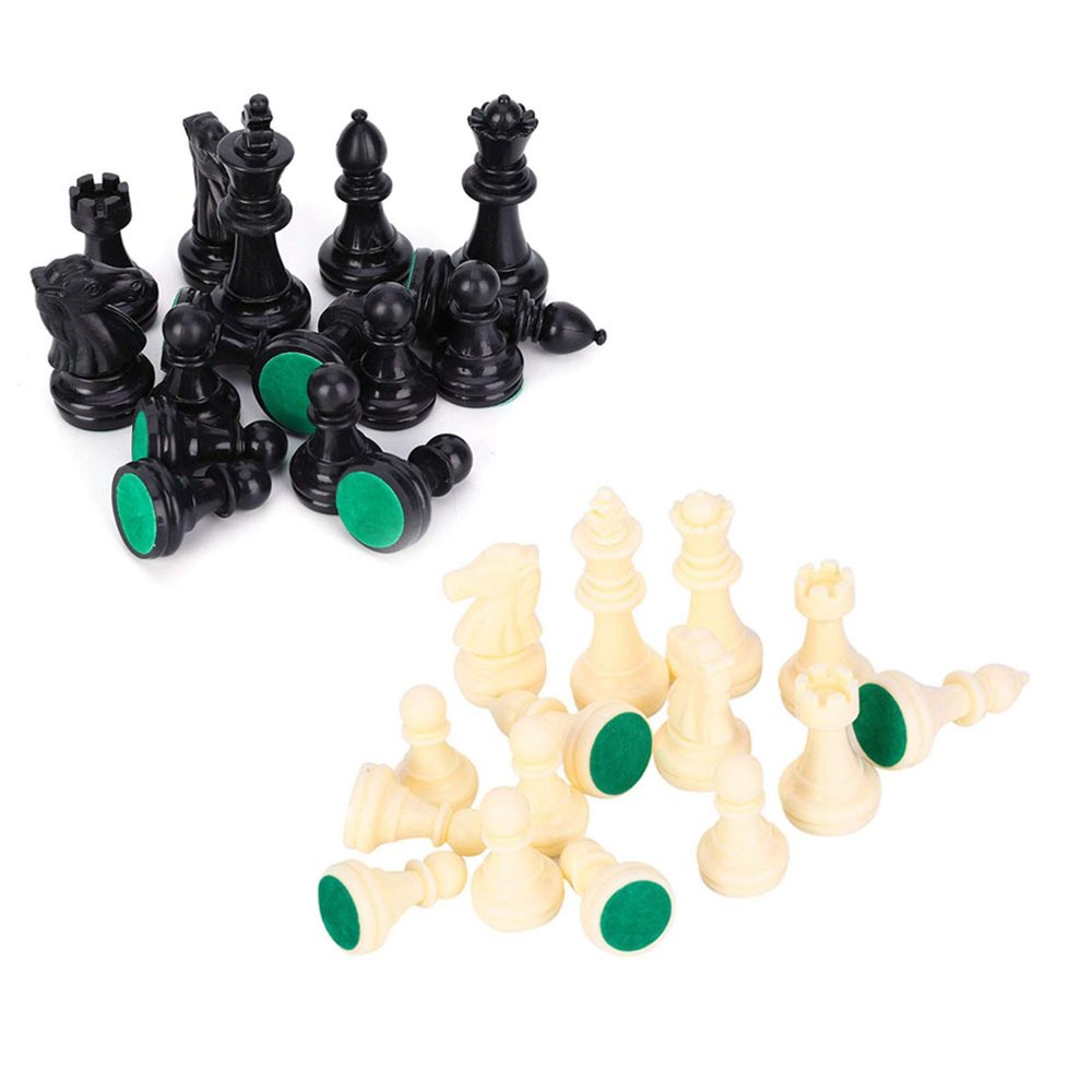 32 Pieces Chessmen Pieces, Chess Pieces Only 64mm M/75mm L King Figures Chess Game Pawns Figurine Pieces Replacement of Missing Piece (Black&White L)