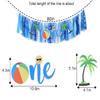 Beach Ball Theme Highchair Banner - Birthday Decorations for Childs 1st Birthday Party - Cake Smash Backdrop (Pool Party BANNER) view 2