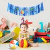 Beach Ball Theme Highchair Banner - Birthday Decorations for Childs 1st Birthday Party - Cake Smash Backdrop (Pool Party BANNER) view 3