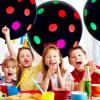 10 Pcs 18 Inch Large Neon Glow Balloons Glow in the Dark Party Supplies UV Polka Dot Blacklight Fluorescent Reactive Balloons for Birthday Wedding Neon Party Decorations Supplies(Black) view 3