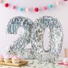 BLUE PANDA Number 0 Pinata - 15.7 x 9 x 3 In, Silver - Birthday Pinata for Party Decoration & Kids view 2