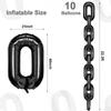 10 Pieces 40 Inch Foil Chain Balloons Links Giant Linking Chains Balloons for 80s 90s Hip Hop Themed Birthdays Weddings Graduations (Black) view 2