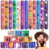 60Pcs Halloween Party Favors Slap Bracelets Bulk for kids, Halloween Toys with Bat Spider for Halloween Treats non Candy/Classroom Prizes/Exchanging Gifts/Party Supplies for Girls/Boys/Adults view 1