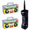 Virtue morals 3 Pieces Inflatable Radio Boom box and inflatable Mobile Phone Props for Party Decorations 80s 90s view 1