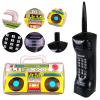 Virtue morals 3 Pieces Inflatable Radio Boom box and inflatable Mobile Phone Props for Party Decorations 80s 90s view 4