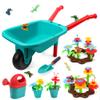 CUTE STONE Kids Gardening Tool Set, Garden Toys with Wheelbarrow, Watering Can, Shovel, Flower Garden Building Toy, Pretend Play Outdoor Indoor Activities Stem Toy Gifts for Boys Girls view 1
