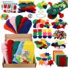 TOPZEA 12 Pack Hand Puppet Making Kit, Kids Craft and Art Supplies Felt Sock Puppet Creative DIY Make Your Own Puppets Kits with Pompoms and Wiggle Googly Eyes Storytelling Role Play Party Supplies view 1