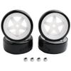 GDOOL 4PCS 12mm Hub Wheels,1:10 63mm Hard Plastic RC Drift Cars On Road Touring Racing Bald Tires for Traxxas HSP Tamiya HPI Kyosho On-Road Drifting Car Trucks(White) view 1