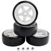 GDOOL 4PCS 12mm Hub Wheels,1:10 63mm Hard Plastic RC Drift Cars On Road Touring Racing Bald Tires for Traxxas HSP Tamiya HPI Kyosho On-Road Drifting Car Trucks(White) view 4