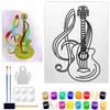 11 x 14 Guitar Melody Canvas Painting Kit | Music Theme Pre Drawn Stretched Canvas | Birthday Gift | Adults and kids Paint Party Favor | DIY PARTY view 1