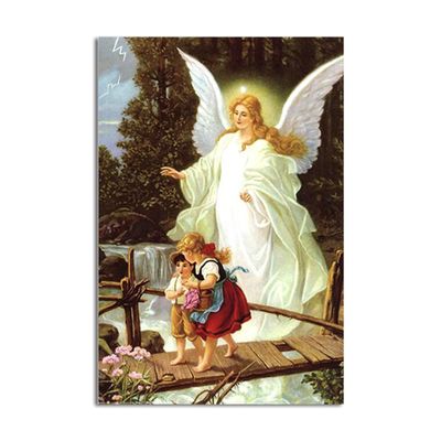 1000 Jigsaw Puzzle Guardian Angel Angel Guardian Angel Spiritual Gift Religious Jigsaw Puzzle Mural Props Toys School Supplies Wooden Puzzle Family Decorations Unique Birthday Present
