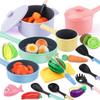 GILOBABY Kids Play Kitchen Accessories - Complete Cooking Toy Set with Pots, Pans & Utensils for Toddlers 1-3, Learning Educational Pretend Play Gift for Girls (Pink) view 1