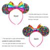 CHuangQi Mouse Ears Headband with Bow, Double-sided Sequins, Glitter Hair Band for Birthday Party, Holiday Dresses & Cosplay view 2