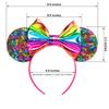 CHuangQi Mouse Ears Headband with Bow, Double-sided Sequins, Glitter Hair Band for Birthday Party, Holiday Dresses & Cosplay view 3
